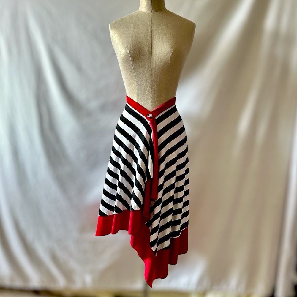 Vintage Gemini Women’s Striped Layered Skirt Red/Black/White